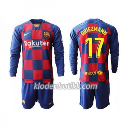 FC Barcelona Griezmann 17 Barn Hjemmedraktsett 2019-2020 Langermet (+ Korte bukser)
